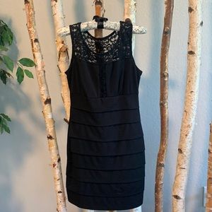 Enfocus Studio Black Lace Dress NWOT